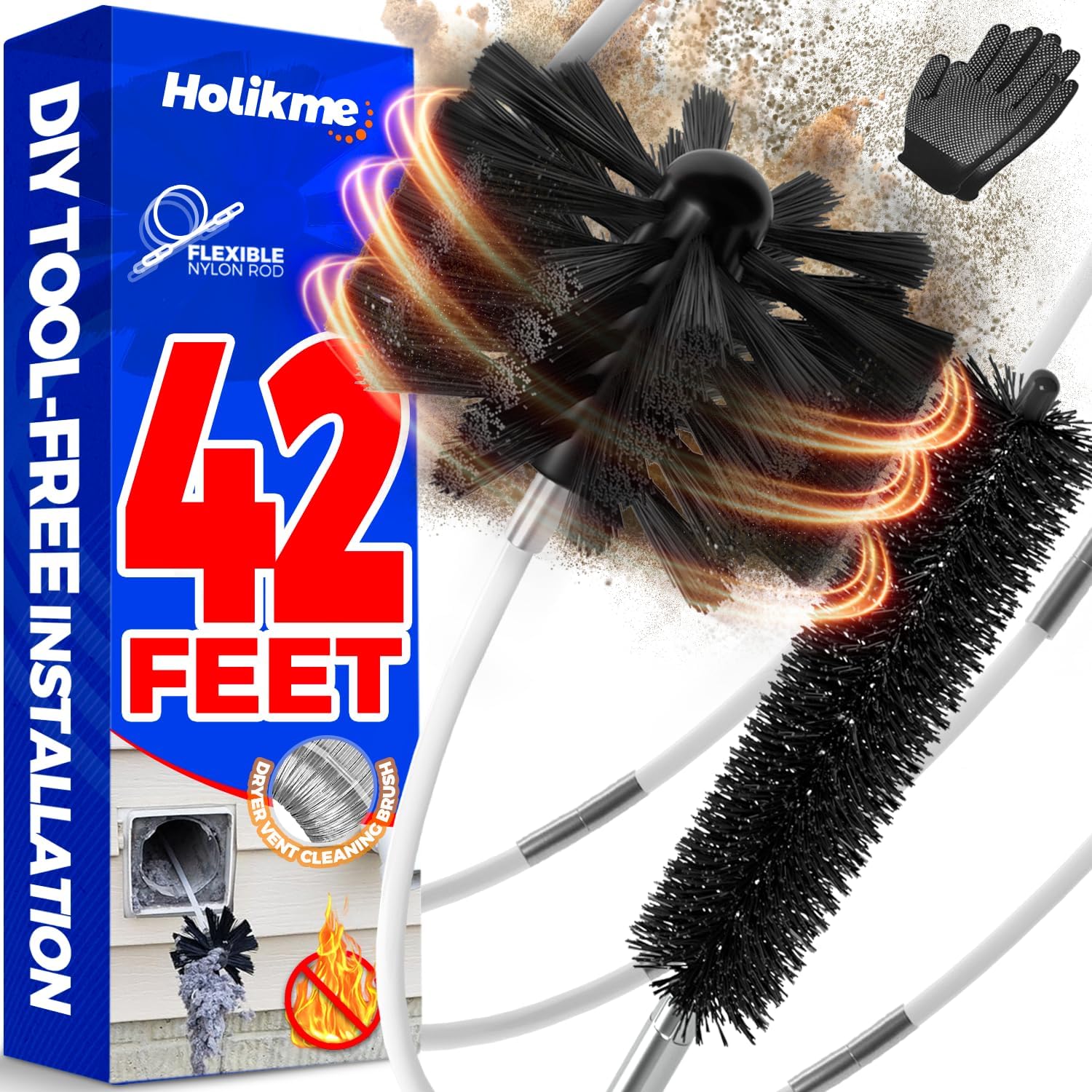 Holikme Dryer Vent Brush Kit